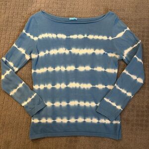 J. McLaughlin Blue Knit Boatneck Top